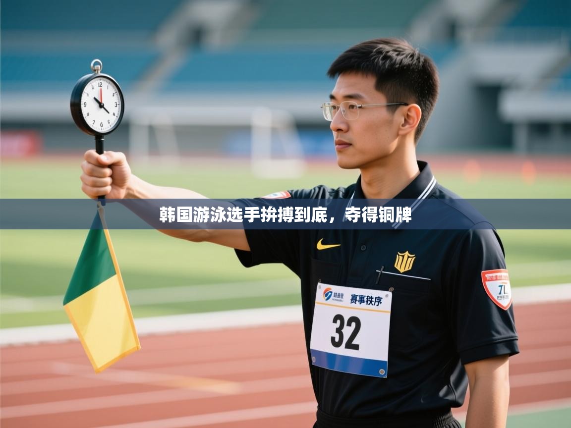 韩国游泳选手拚搏到底，夺得铜牌